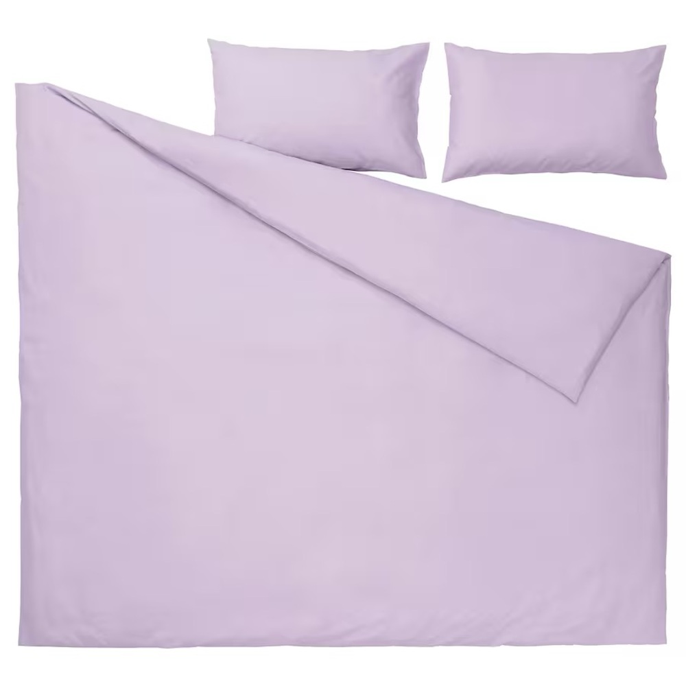 IKEA NATTSVÄRMARE Duvet cover and pillowcase(s), lilac, King NEW